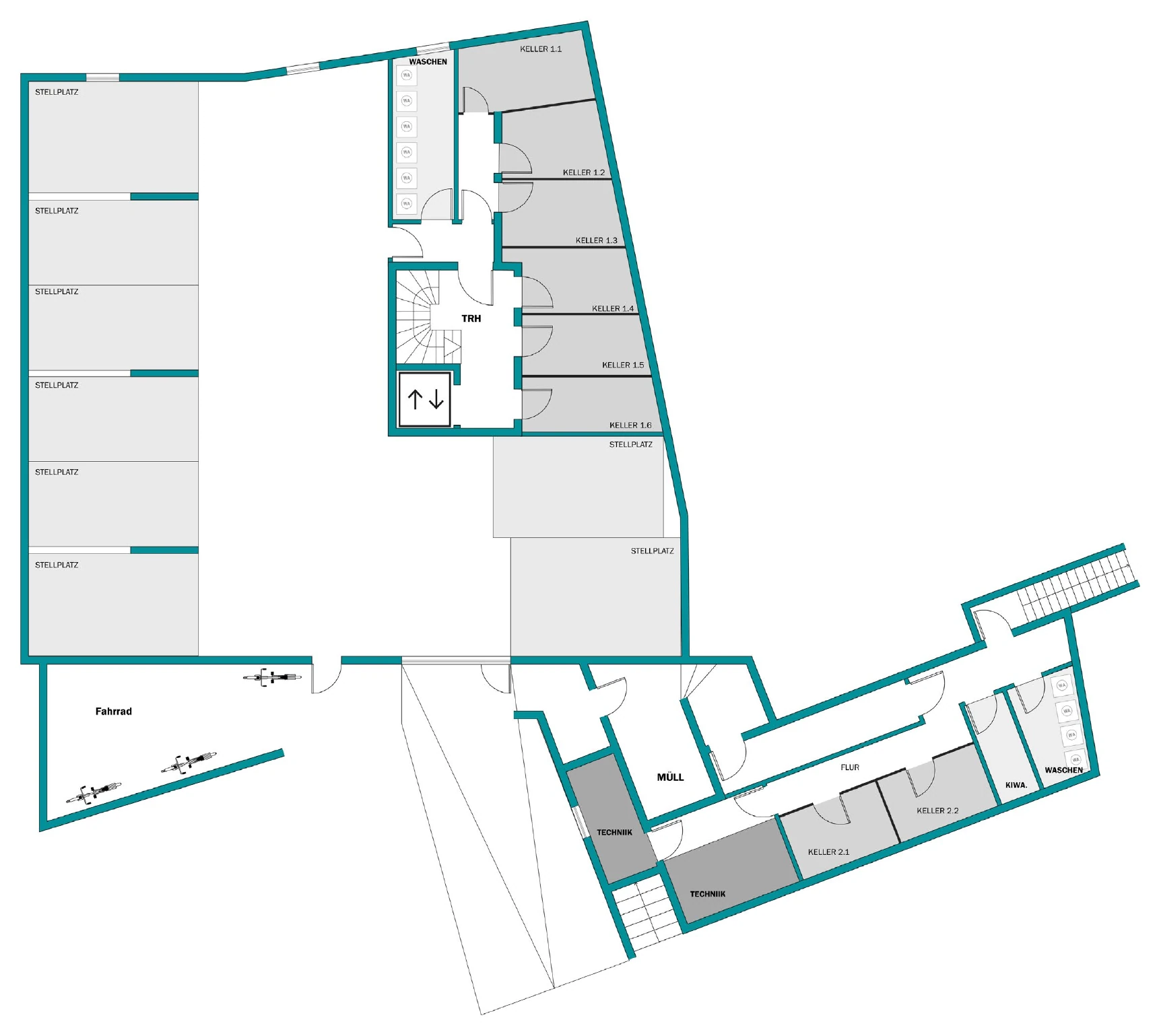 Untergeschoss / Tiefgarage – Hauptstraße